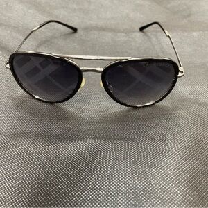 Burberry Stylish Black and Silver Folding Aviator Sunglasses